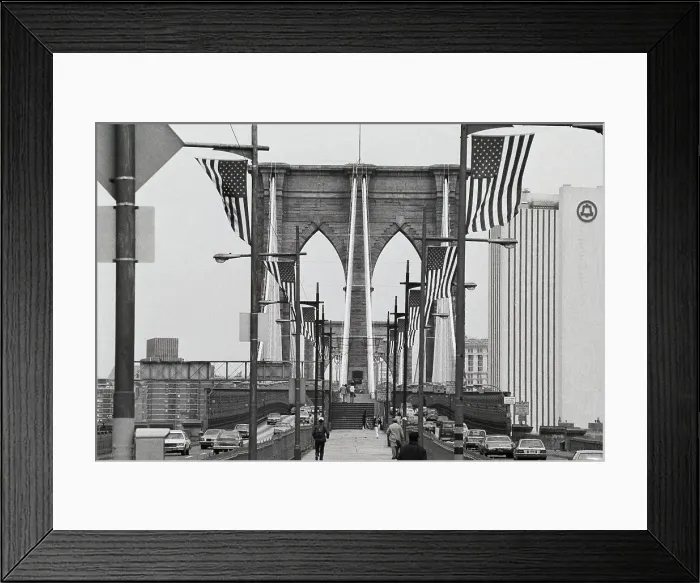 Framed Print : American Flags Hanging From Brooklyn Bridge Framed Print : American Flags Hanging From Brooklyn Bridge