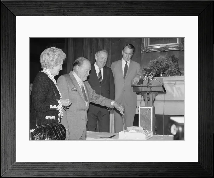 Framed Print : Bob Hope Cutting a Birthday Cake Framed Print : Bob Hope Cutting a Birthday Cake