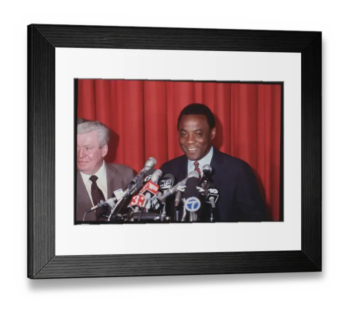 Framed Print : Wilson Goode at Press Conference Framed Print : Wilson Goode at Press Conference