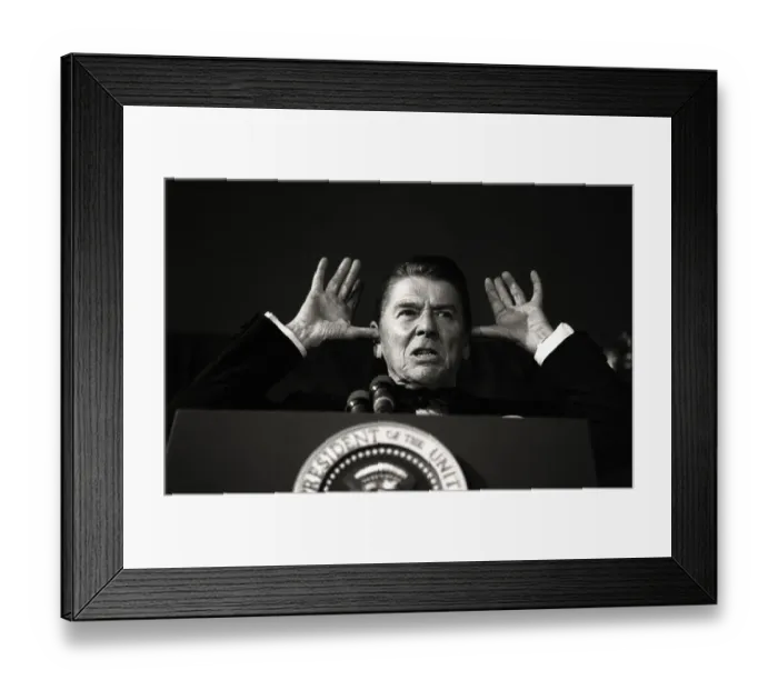 Framed Print : President Reagan Making Gesture Framed Print : President Reagan Making Gesture