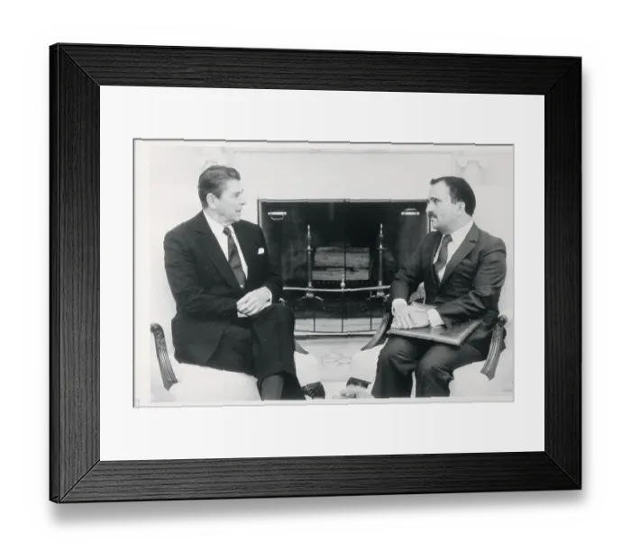 Framed Print : Ronald Reagan and Prince Hassan of Jordan Framed Print : Ronald Reagan and Prince Hassan of Jordan