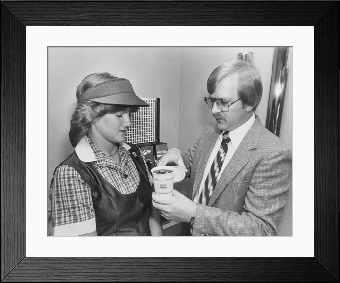 Framed Print : Manager Teaching Employee to Pour Drink Framed Print : Manager Teaching Employee to Pour Drink
