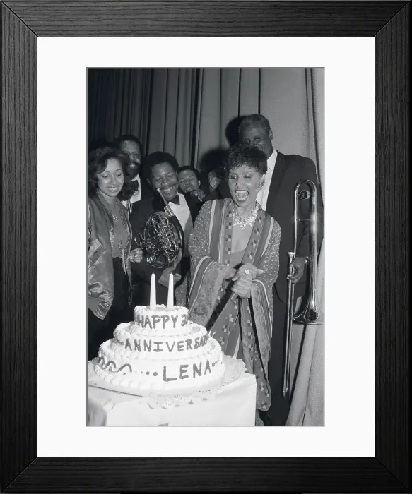 Framed Print : Lena Horne Cutting Celebratory Cake Framed Print : Lena Horne Cutting Celebratory Cake