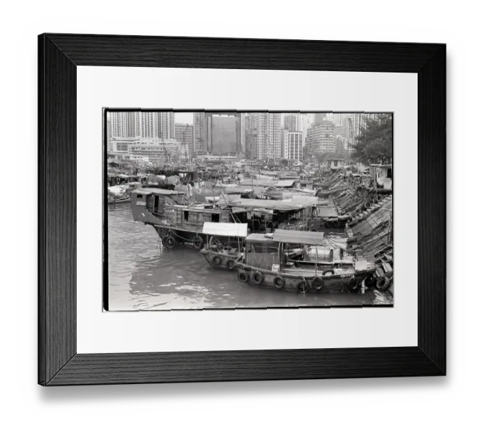 Framed Print : Boatdwellers Float In Hong Kong Village Framed Print : Boatdwellers Float In Hong Kong Village