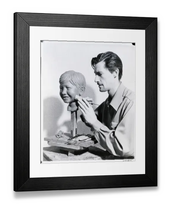 Framed Print : John Carradine, Sculptor Framed Print : John Carradine, Sculptor