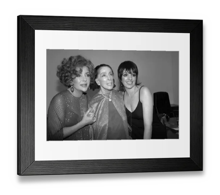 Framed Print : Elizabeth Taylor, Martha Graham and Liza Minnelli Framed Print : Elizabeth Taylor, Martha Graham and Liza Minnelli
