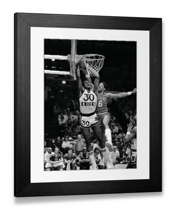 Framed Print : Julius Erving Scoring Over Bernard King Framed Print : Julius Erving Scoring Over Bernard King