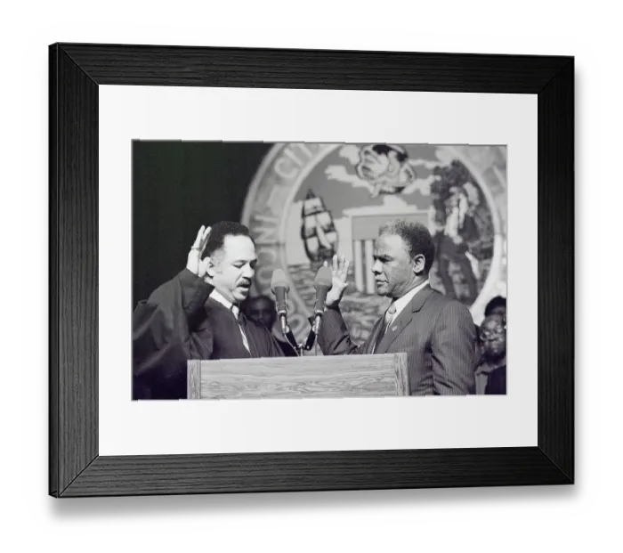 Framed Print : The Inauguration of Harold Washington Framed Print : The Inauguration of Harold Washington