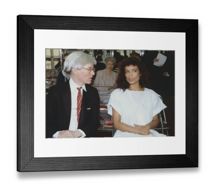 Framed Print : Andy Warhol and Bianca Jagger Talking Framed Print : Andy Warhol and Bianca Jagger Talking