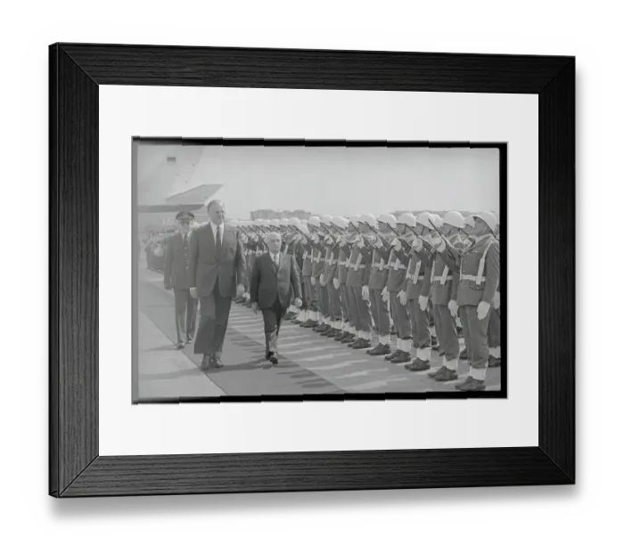 Framed Print : Helmut Kohl and Amintore Fanfani Reviewing Honor Troops Framed Print : Helmut Kohl and Amintore Fanfani Reviewing Honor Troops