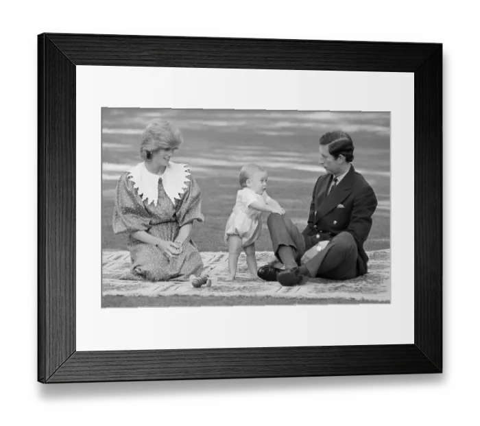 Framed Print : Prince William Taking First Steps in Public, with Diana and Charles Framed Print : Prince William Taking First Steps in Public, with Diana and Charles