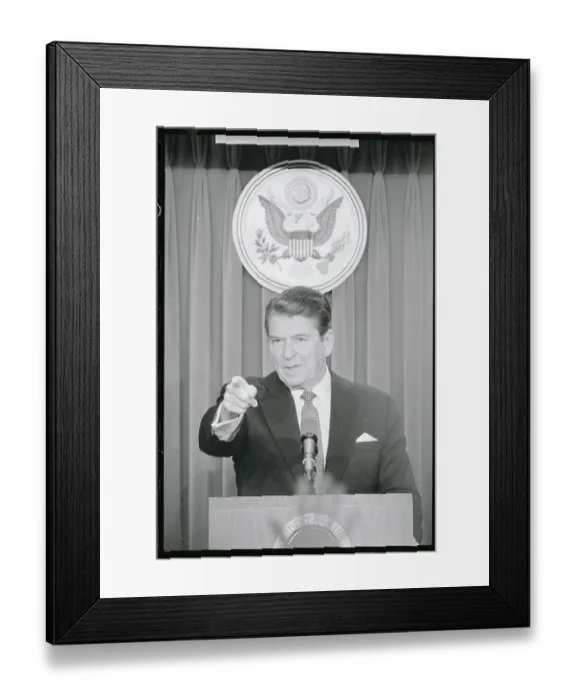 Framed Print : President Reagan Pointing a Finger Framed Print : President Reagan Pointing a Finger