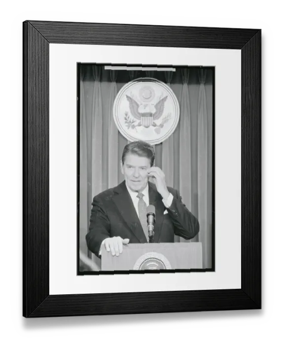 Framed Print : Reagan Appearing Confused Framed Print : Reagan Appearing Confused