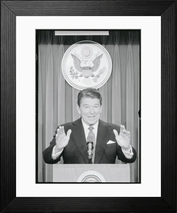 Framed Print : Reagan Holding Up His Hands Framed Print : Reagan Holding Up His Hands