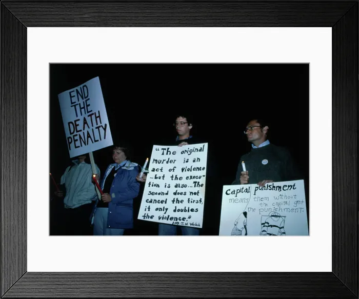 Framed Print : Protesters Against John Evans Execution Outside the Prison Framed Print : Protesters Against John Evans Execution Outside the Prison