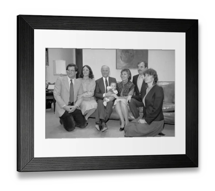 Framed Print : John Glenn Posing with Family