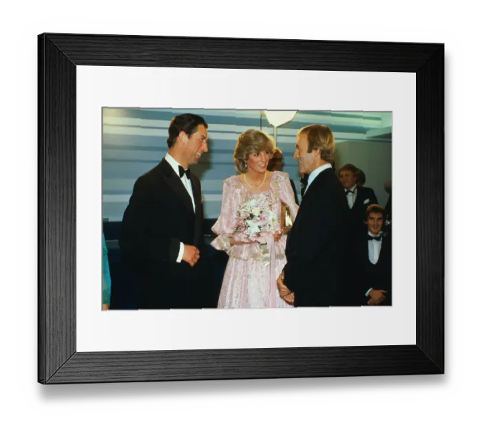 Framed Print : Prince Charles, Princess Diana and Paul Hogan Laughing Framed Print : Prince Charles, Princess Diana and Paul Hogan Laughing
