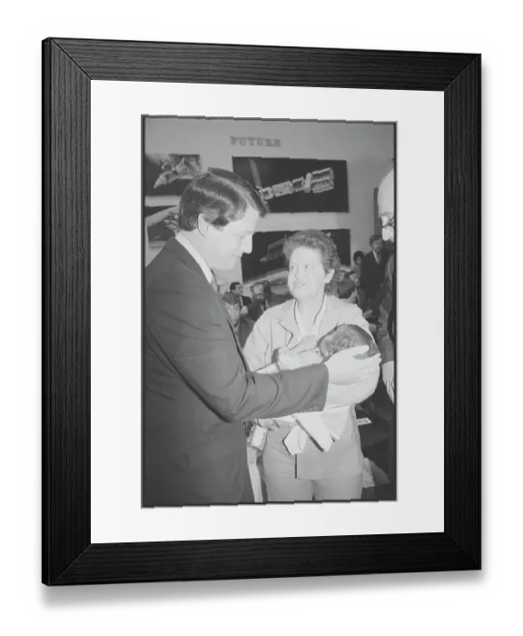 Framed Print : Senator Albert Gore Patting Baby Framed Print : Senator Albert Gore Patting Baby