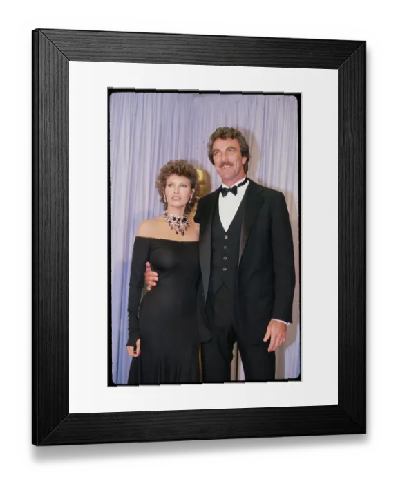 Framed Print : Portrait of Tom Selleck and Raquel Welch Framed Print : Portrait of Tom Selleck and Raquel Welch
