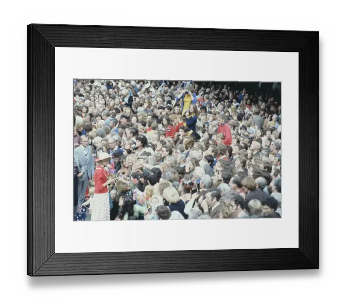 Framed Print : Crowd of Fans Mobbing Princess Diana Framed Print : Crowd of Fans Mobbing Princess Diana