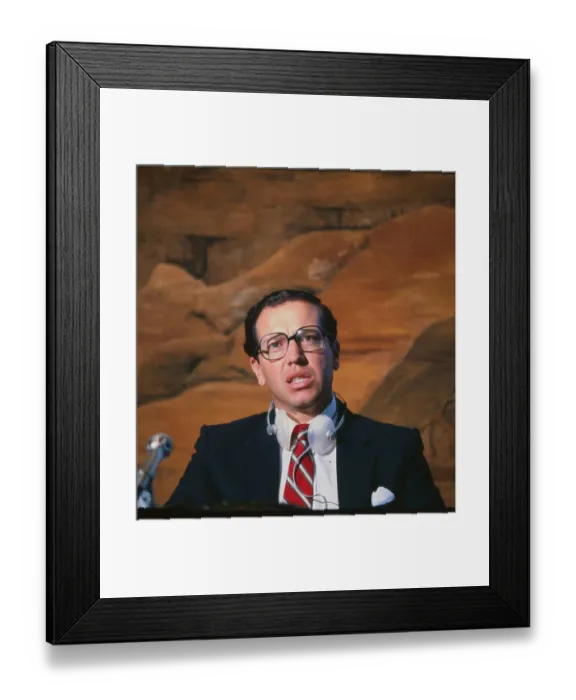 Framed Print : Ecuadorian President Osvaldo Hurtado at Microphones Framed Print : Ecuadorian President Osvaldo Hurtado at Microphones