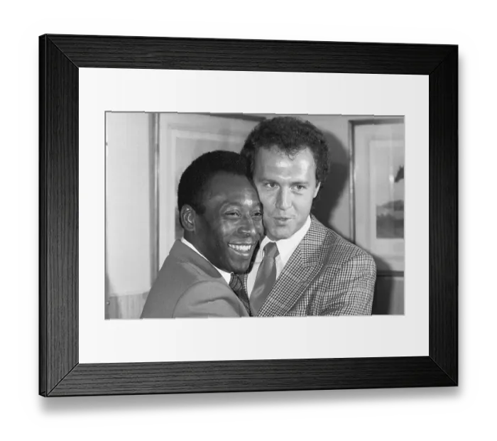 Framed Print : Soccer Players Pele and Franz Beckenbauer