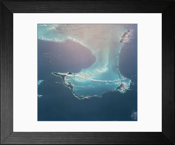 Framed Print : View of Bahamas from Space Framed Print : View of Bahamas from Space