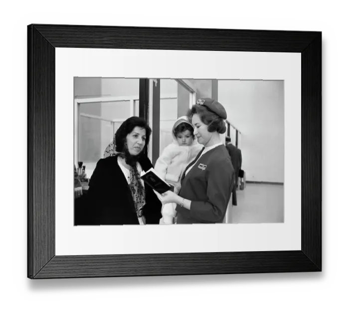 Framed Print : Immigration Employee Checks Info