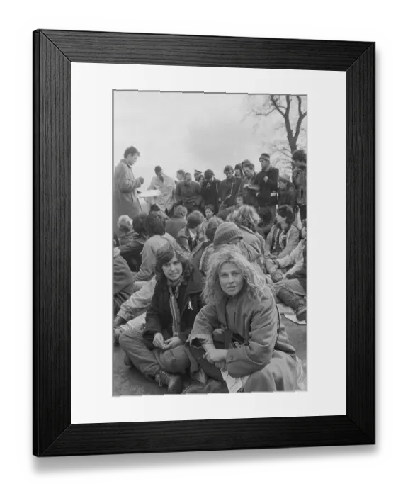 Framed Print : Julie Christie Sits with Peace Protesters Framed Print : Julie Christie Sits with Peace Protesters