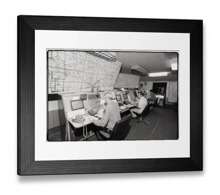 Framed Print : Border Guard Control Room, California Framed Print : Border Guard Control Room, California