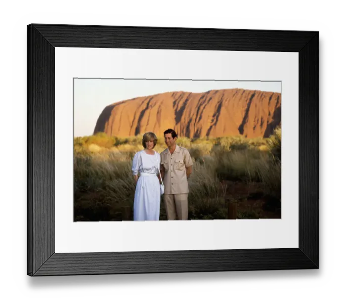 Framed Print : Princess Diana and Prince Charles Posing on Australian Terrain Framed Print : Princess Diana and Prince Charles Posing on Australian Terrain