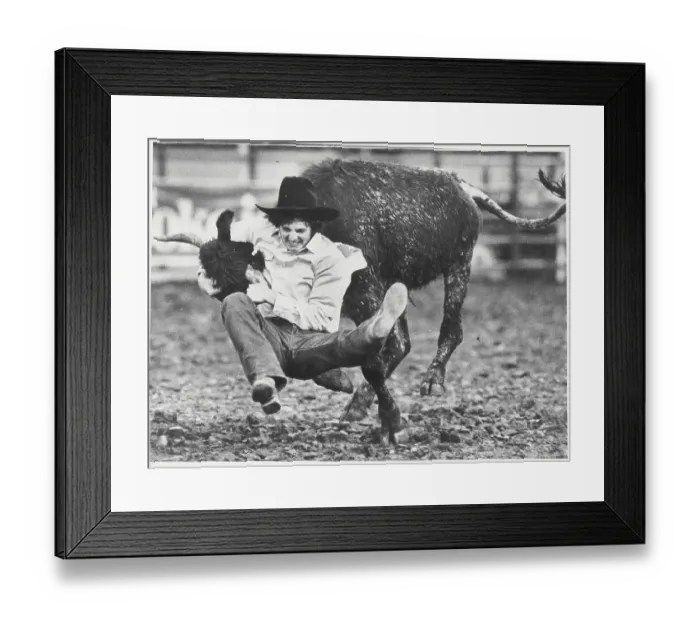 Framed Print : Modern Cowboy in Action Framed Print : Modern Cowboy in Action