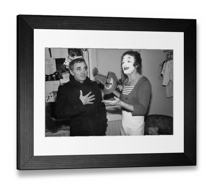 Framed Print : Marceau And Aznavour Joking With Each Other