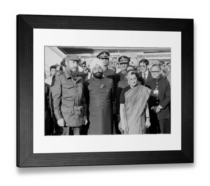 Framed Print : Fidel Castro Arriving in New Delhi Framed Print : Fidel Castro Arriving in New Delhi