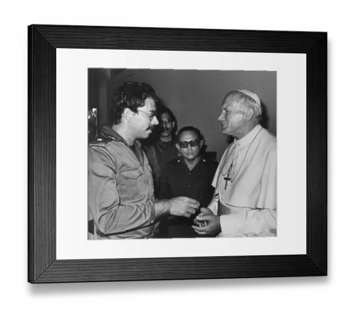 Framed Print : Pope John Paul II Talking to Daniel Ortega Framed Print : Pope John Paul II Talking to Daniel Ortega