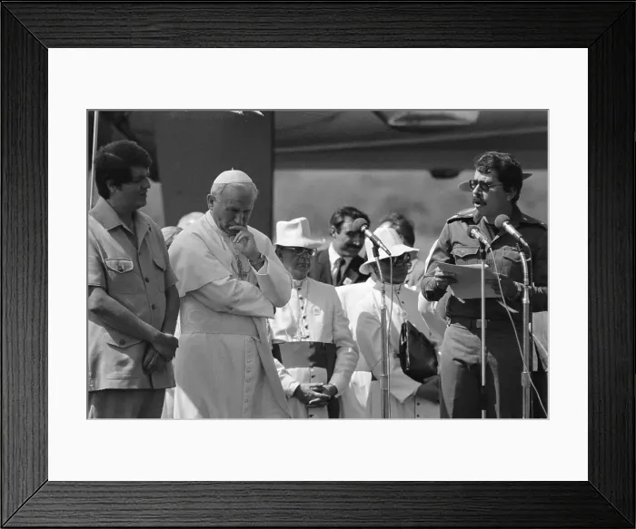 Framed Print : Pope John Paul II Listens Daniel Ortega Speaking Framed Print : Pope John Paul II Listens Daniel Ortega Speaking
