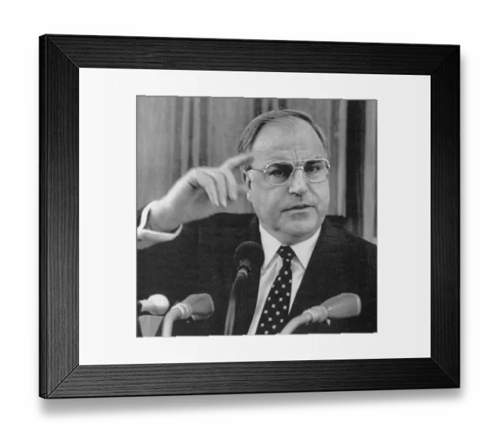 Framed Print : Helmut Kohl Speaking at a News Conference Framed Print : Helmut Kohl Speaking at a News Conference
