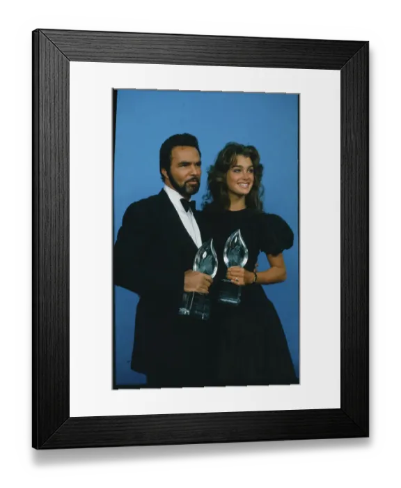 Framed Print : Brooke Shields Posing with Burt Reynolds Framed Print : Brooke Shields Posing with Burt Reynolds