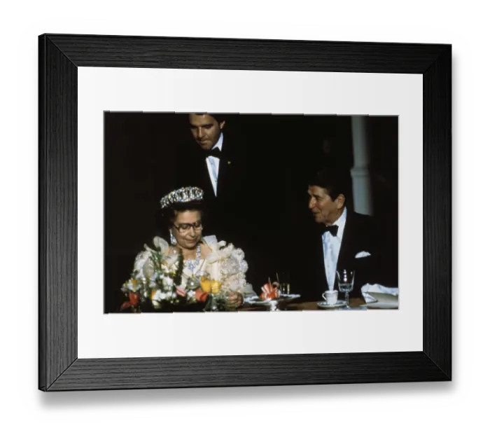 Framed Print : Ronald Reagan Chatting with Queen Elizabeth Framed Print : Ronald Reagan Chatting with Queen Elizabeth