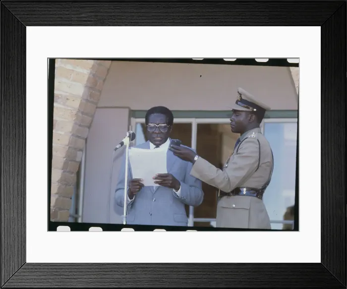 Framed Print : Robert Mugabe Speaking