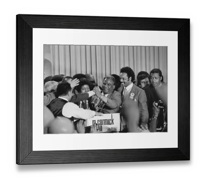 Framed Print : Supporters Congratulating Harold Washington Framed Print : Supporters Congratulating Harold Washington