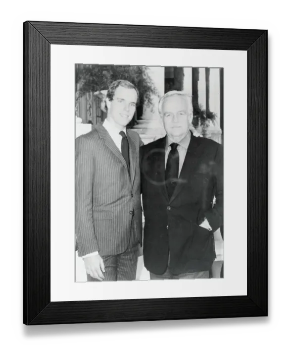 Framed Print : Prince Rainier with Son Prince Albert Framed Print : Prince Rainier with Son Prince Albert