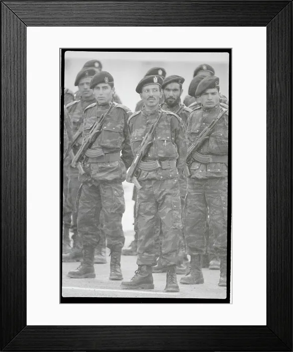 Framed Print : Palestinian Guerillas Standing with Guns Framed Print : Palestinian Guerillas Standing with Guns