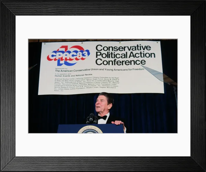 Framed Print : Ronald Reagan Speaking at Conference Framed Print : Ronald Reagan Speaking at Conference