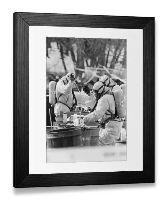 Framed Print : Hazardous Waste Team at Work Framed Print : Hazardous Waste Team at Work