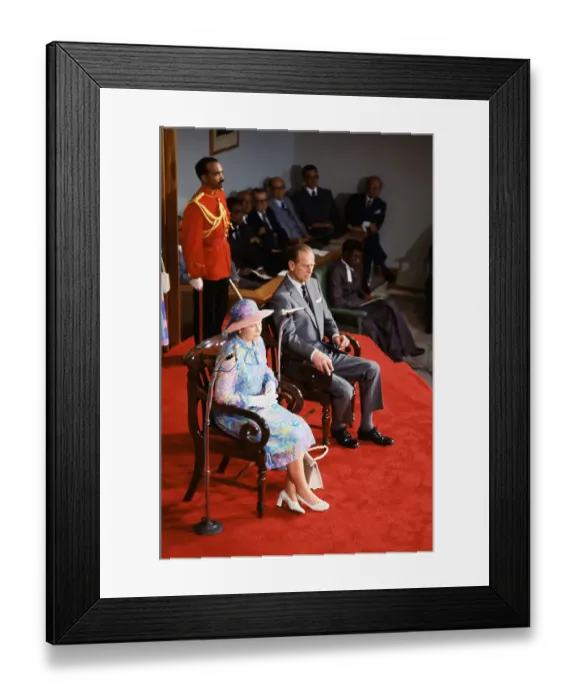 Framed Print : Queen Elizabeth II Passing Reviewing Jamaican Guards Framed Print : Queen Elizabeth II Passing Reviewing Jamaican Guards