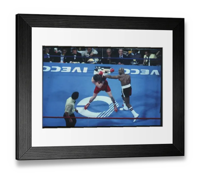 Framed Print : Marvin Hagler Punching Tony Sibson Framed Print : Marvin Hagler Punching Tony Sibson