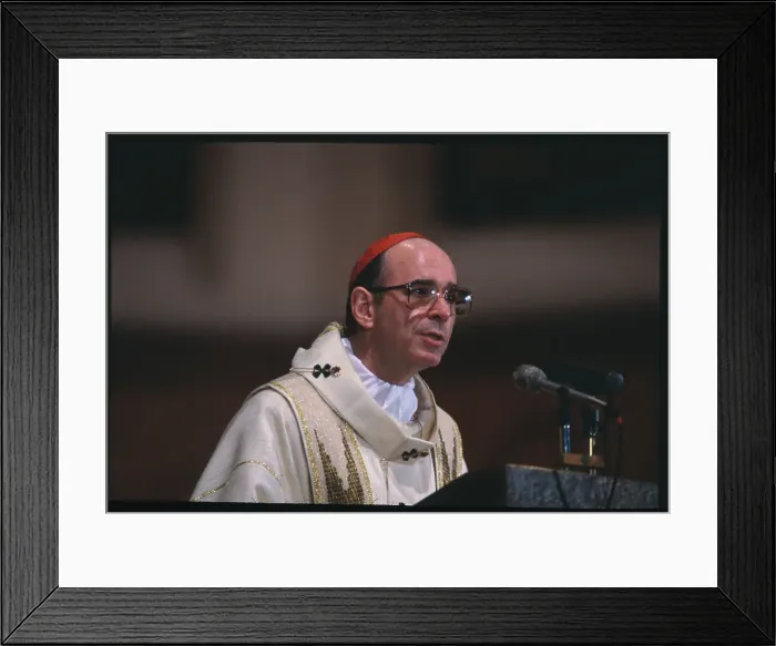 Framed Print : Joseph Bernardin Delivering Sermon Framed Print : Joseph Bernardin Delivering Sermon