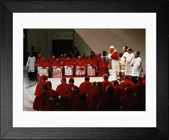 Framed Print : Pope John Paul II Prays During Cardinal Ceremony Framed Print : Pope John Paul II Prays During Cardinal Ceremony