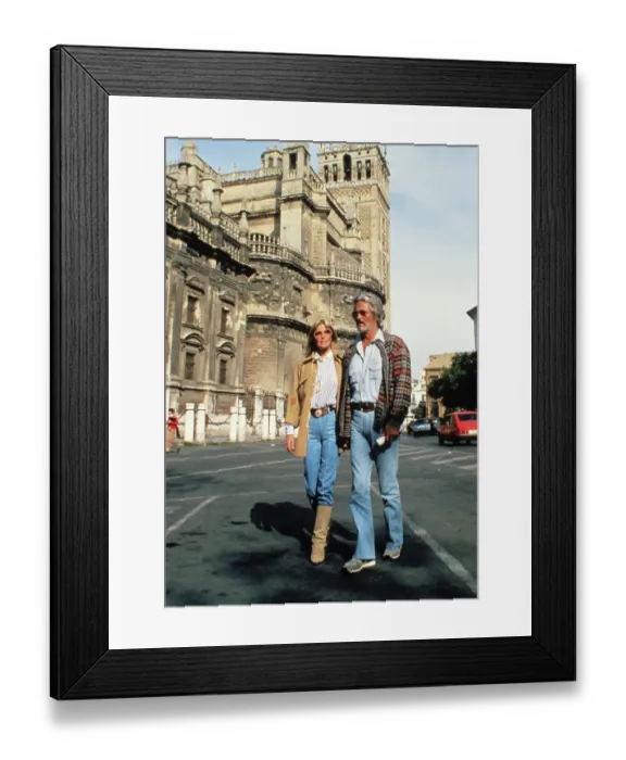 Framed Print : Actress Bo and John Derek Posing near Cathedral Framed Print : Actress Bo and John Derek Posing near Cathedral